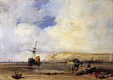 Richard Parkes Bonington Paintings - On the Coast of Picardy by Richard Parkes Bonington